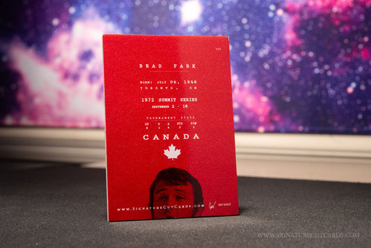 Brad Park 1972 Summit Series Team Canada Signature Cut Card Back
