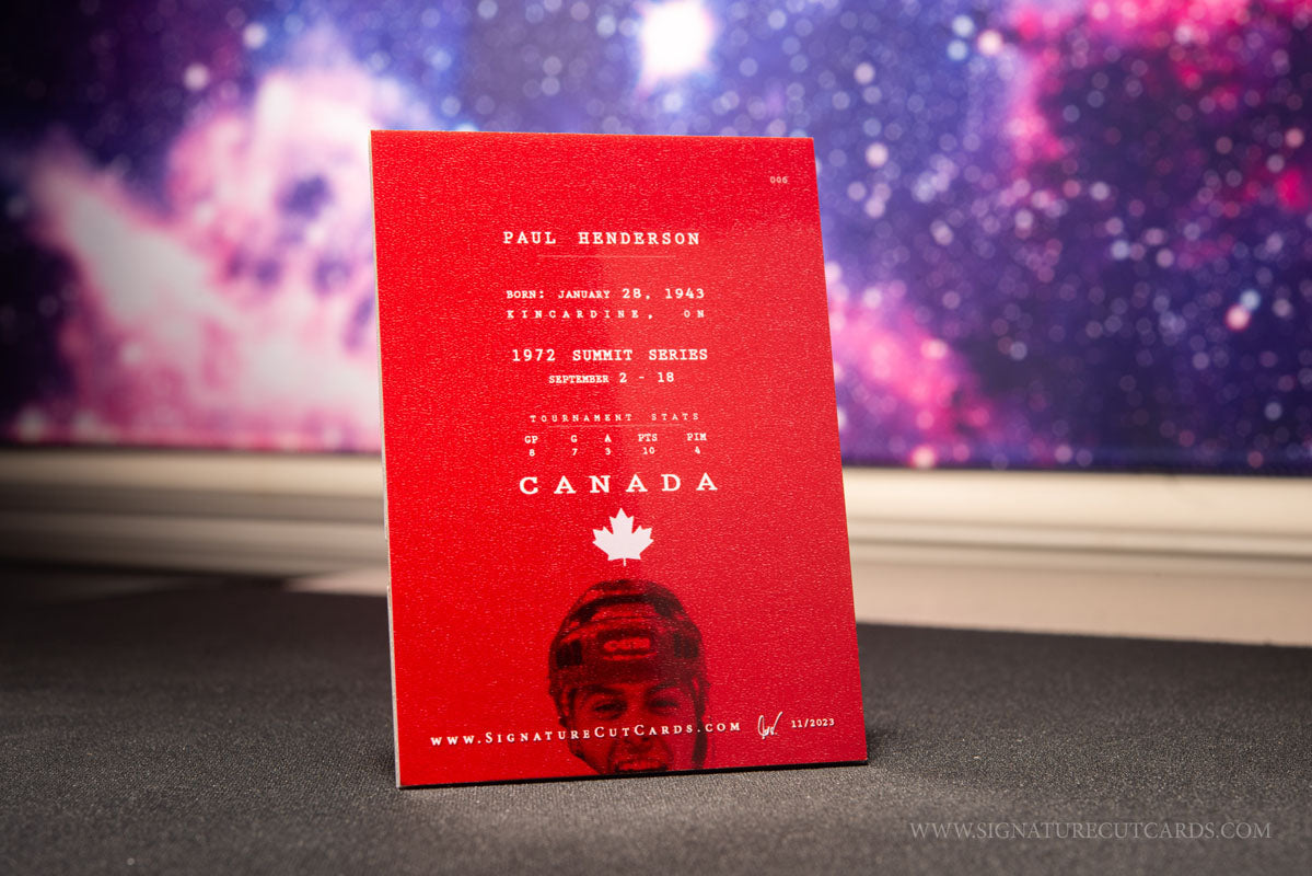 Paul Henderson 1972 Summit Series Team Canada Signature Cut Card