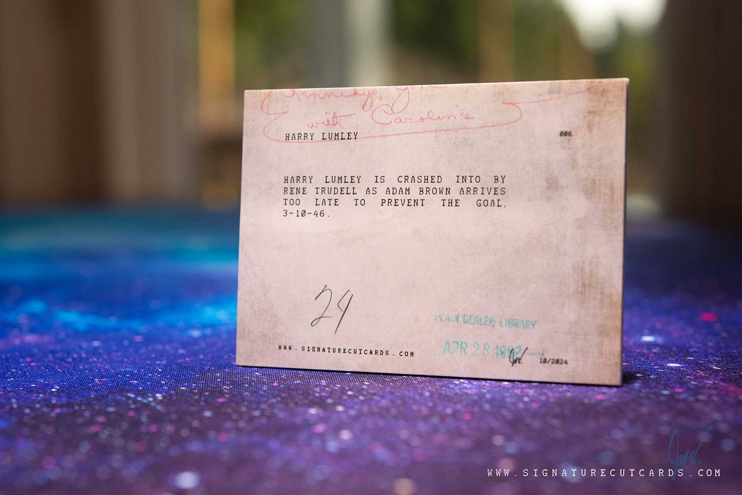 Harry Lumley Detroit Red Wings AP Wirephoto Signature Cut Card