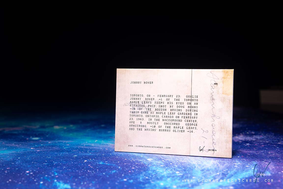 Johnny Bower Toronto Maple Leafs Vintage Signature Cut Card