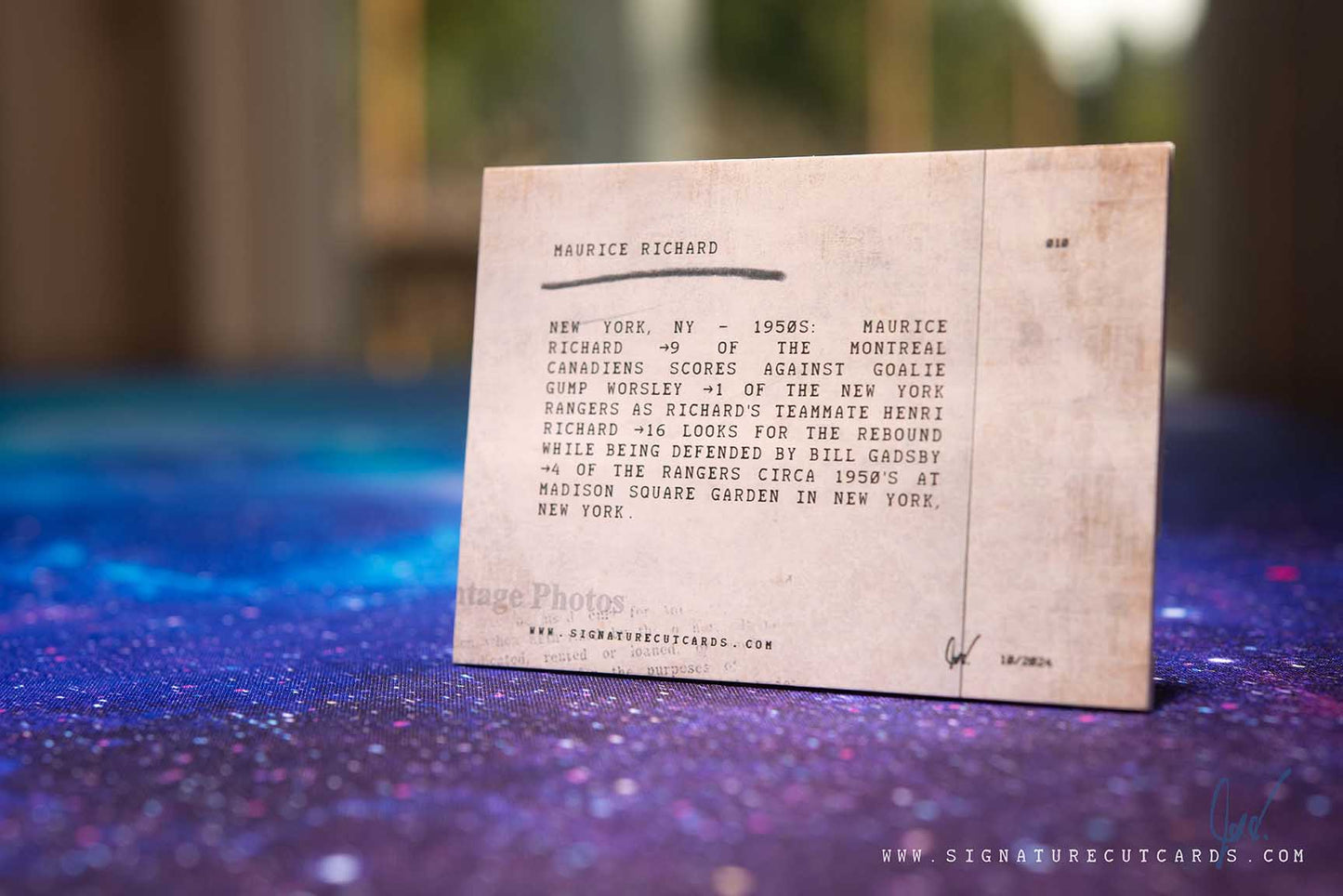 Maurice Richard Montreal Canadiens AP Wirephoto Signature Cut Card