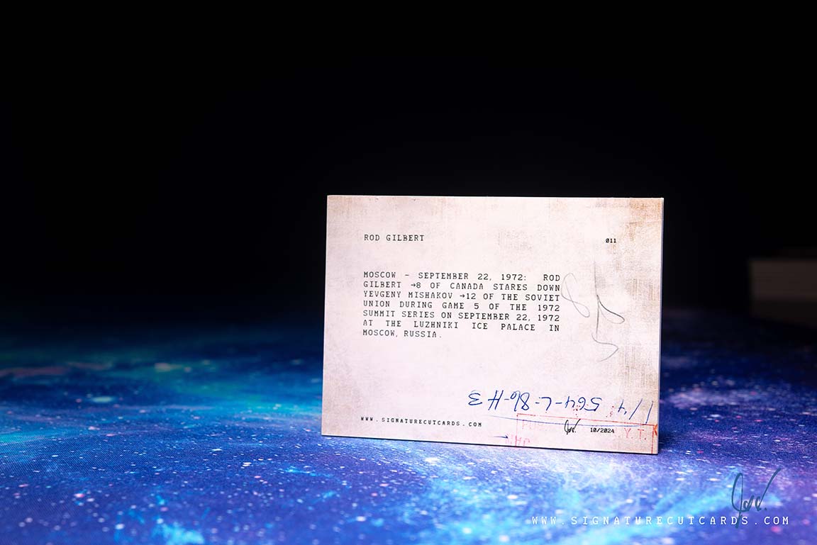 Rod Gilbert 1972 Summit Series AP Wirephoto Signature Cut Card