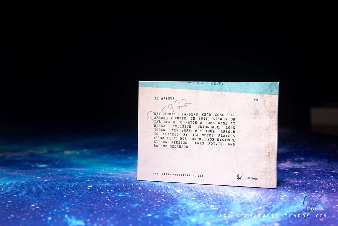 Al Arbour New York Islanders AP Wirephoto Signature Cut Card
