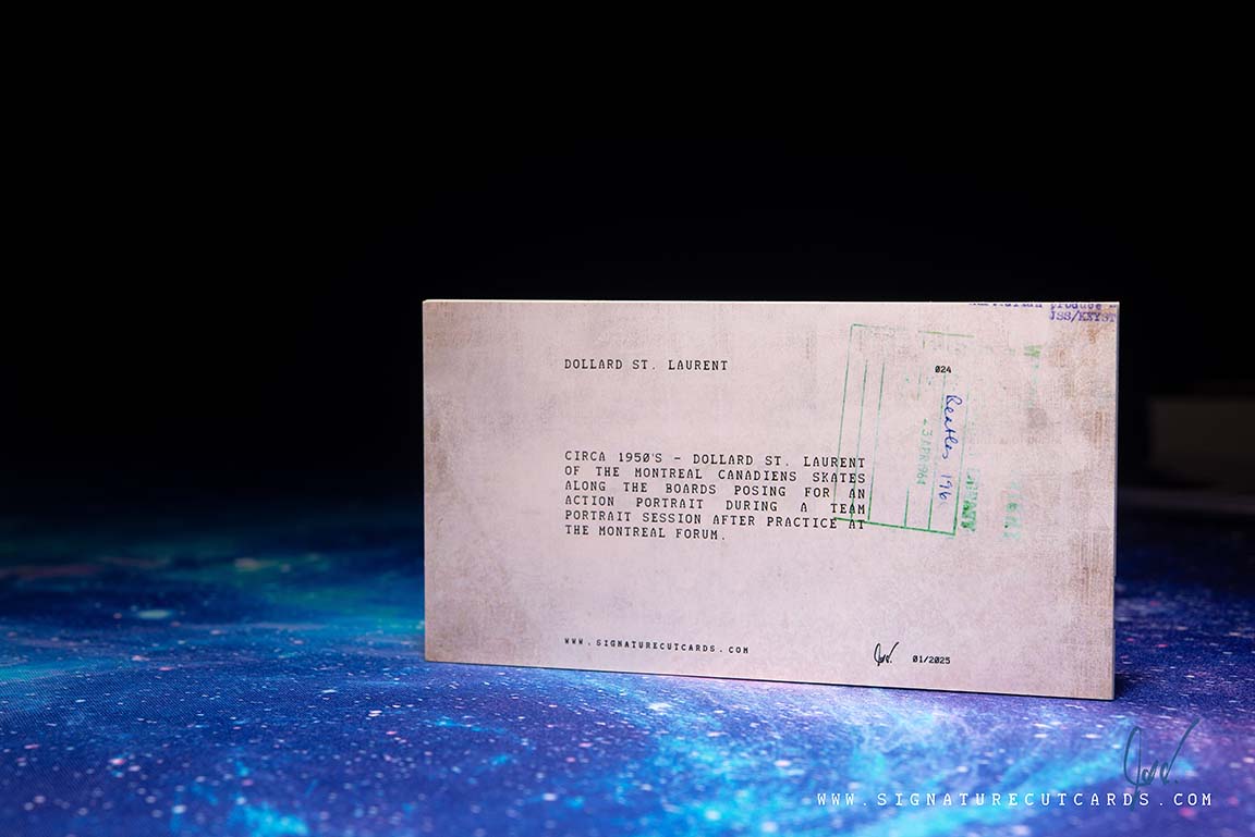 Dollard St. Laurent Montreal Canadiens AP Wirephoto Tallboy Signature Cut Card