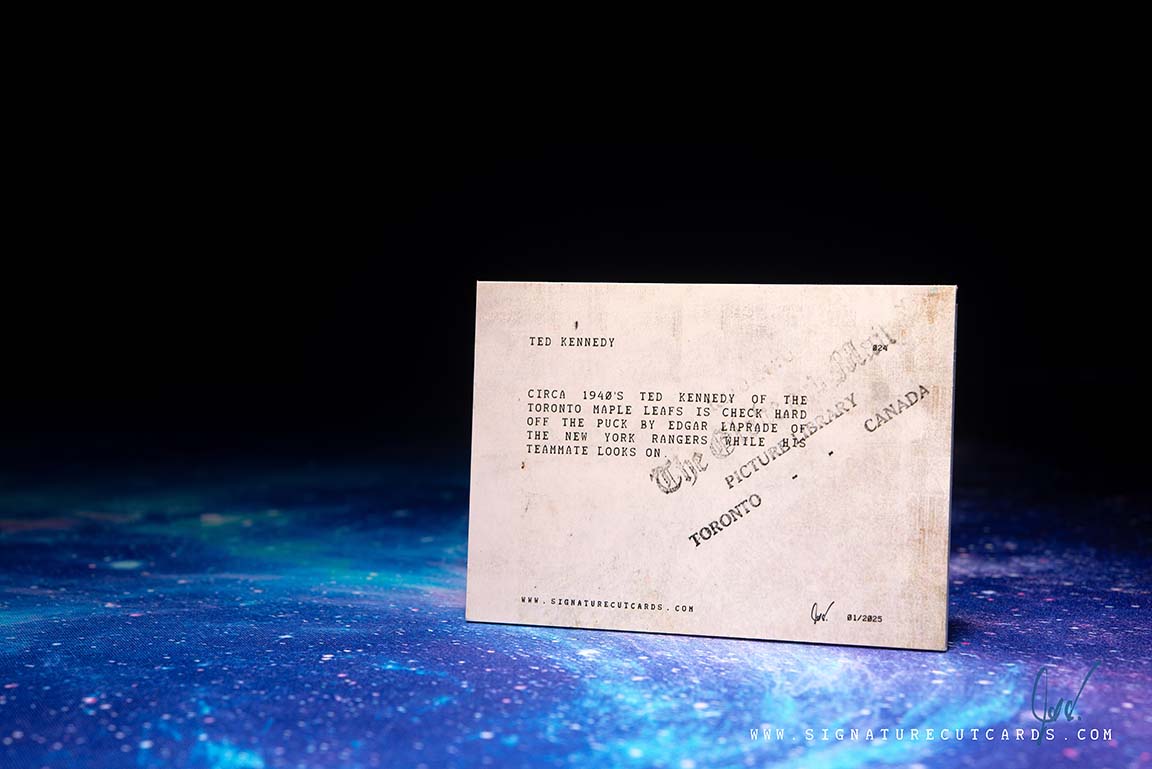 Ted Kennedy Toronto Maple Leafs AP Wirephoto Signature Cut Card