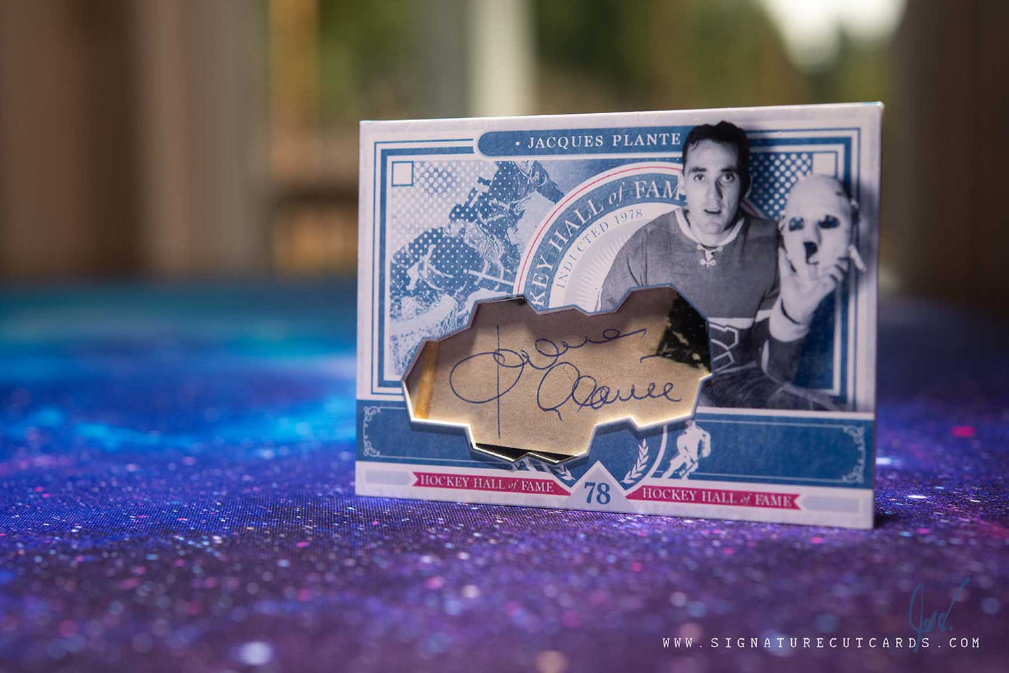 Jacques Plante Montreal Canadiens HHOF Class of Signature Cut Card