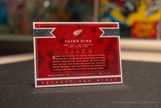Shawn Burr Detroit Red Wings Signature Cut Card Back