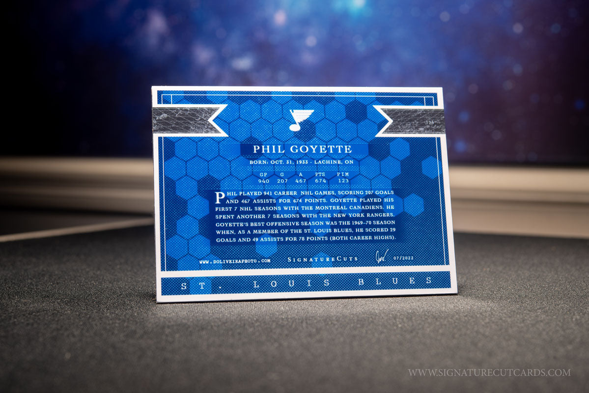 Phil Goyette St. Louis Blues Expansion Era Signature Cut Card