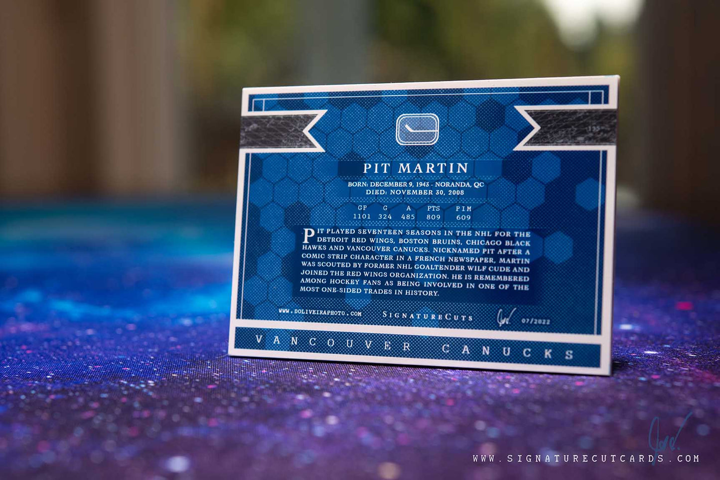 Pit Martin Vancouver Canucks Expansion Era Signature Cut Card
