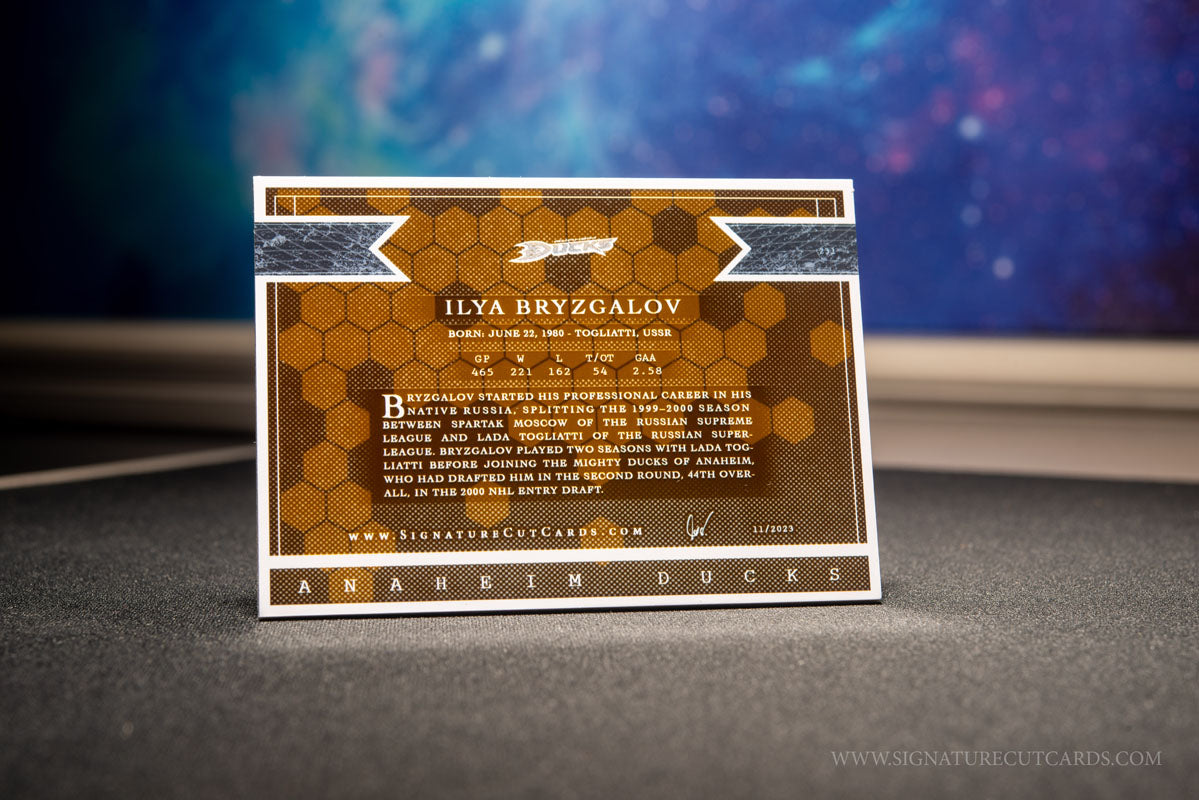 Ilya Bryzgalov Anaheim Ducks Expansion Era Signature Cut Card