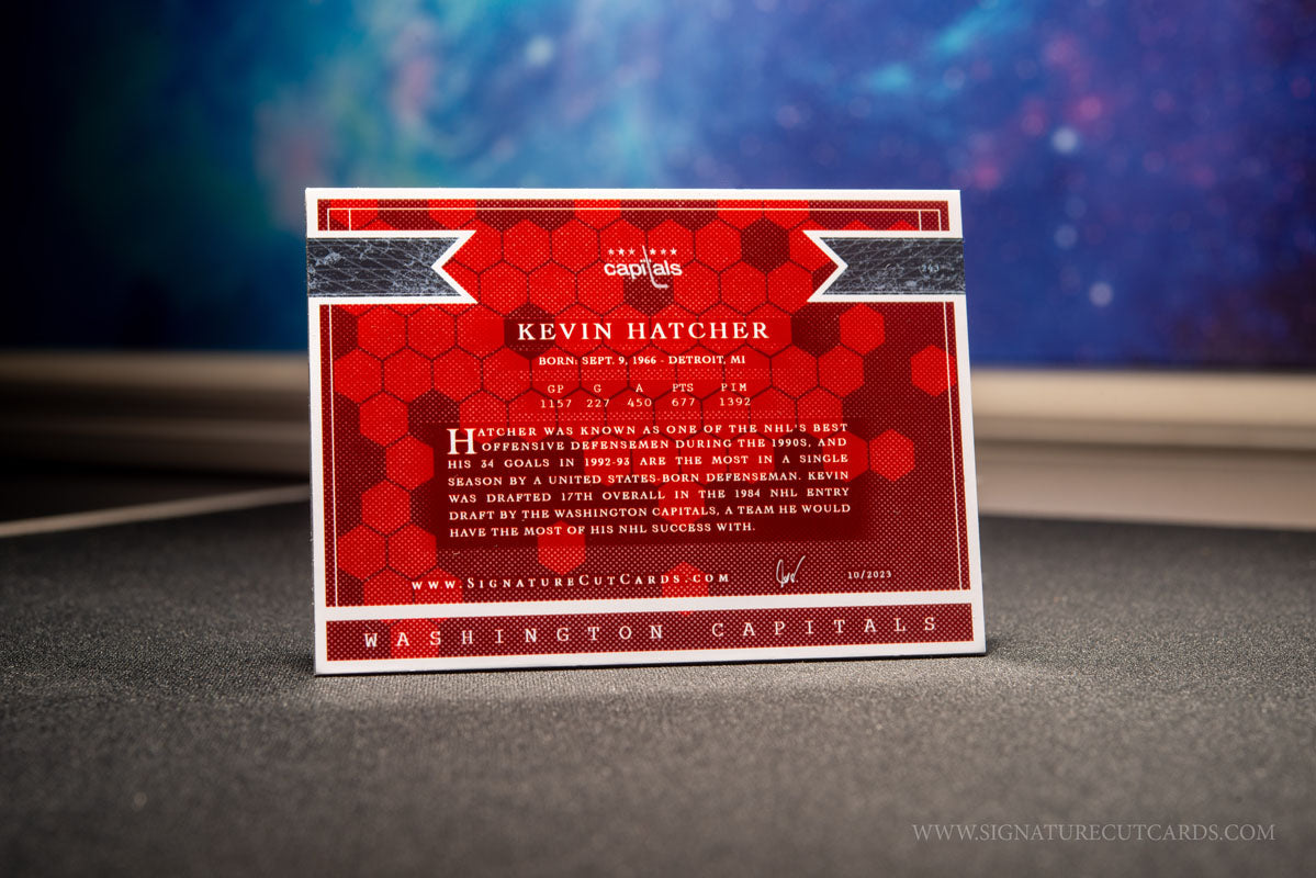 Kevin Hatcher Washington Capitals Expansion Era Signature Cut Card