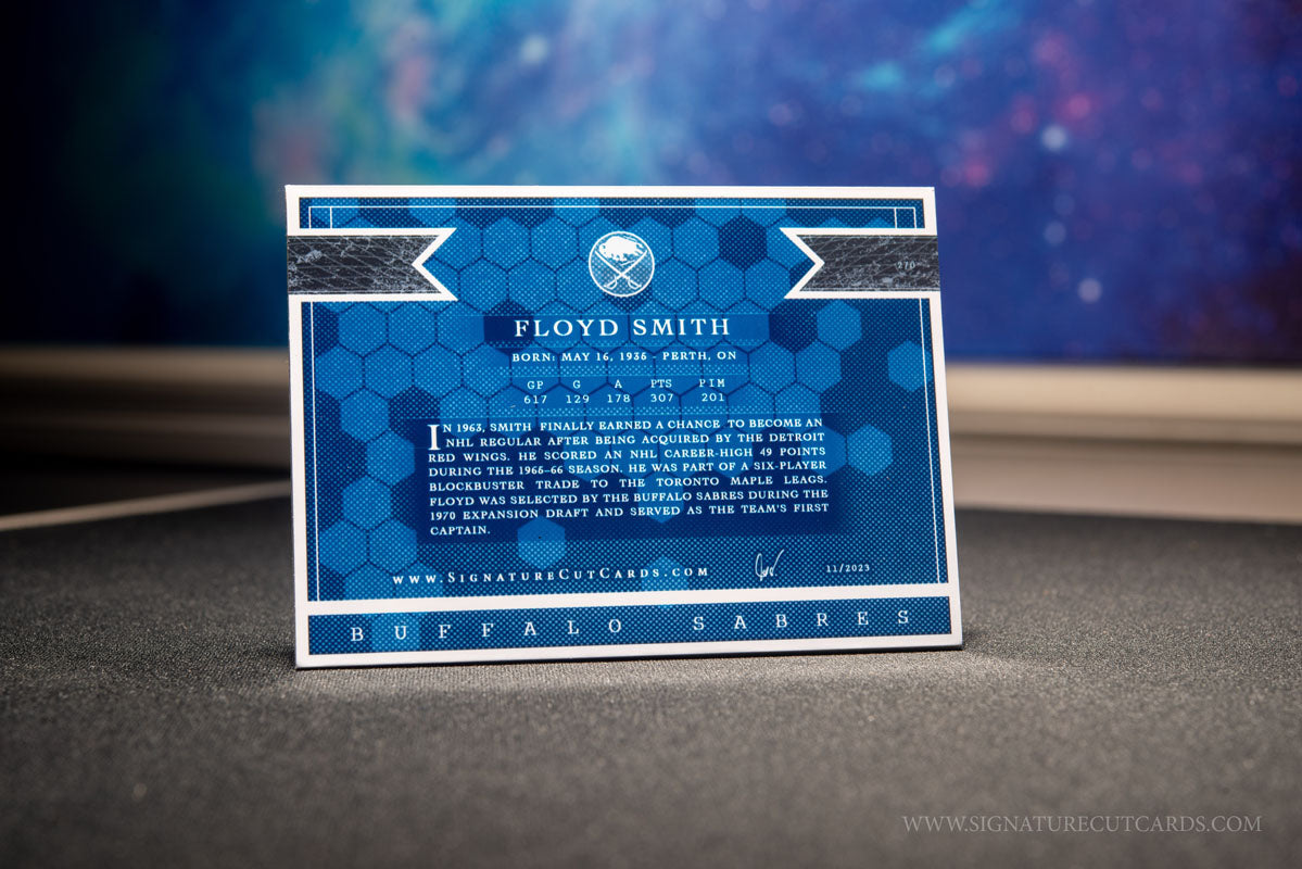 Floyd Smith Buffalo Sabres Expansion Era Signature Cut Card