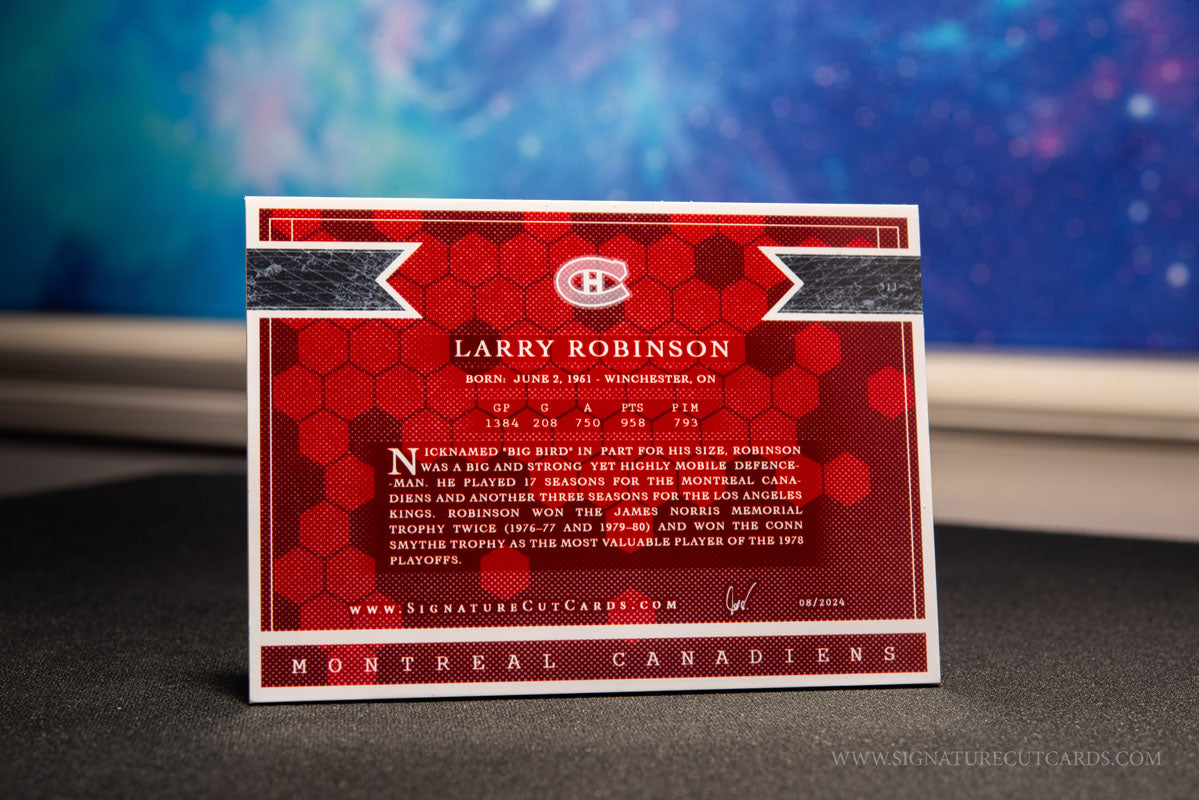 Larry Robinson Montreal Canadiens Expansion Era Signature Cut Card