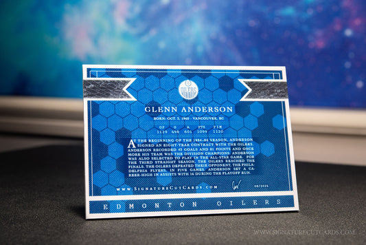 Glenn Anderson Edmonton Oilers Signature Cut Card Back