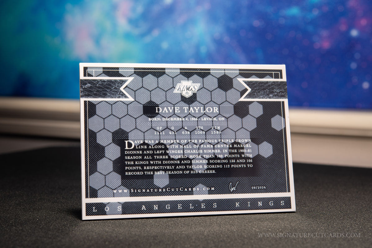 Dave Taylor Los Angeles Kings Expansion Era Signature Cut Card