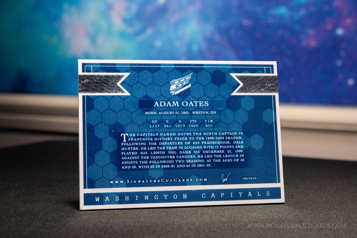 Adam Oates Washington Capitals Expansion Era Signature Cut Card