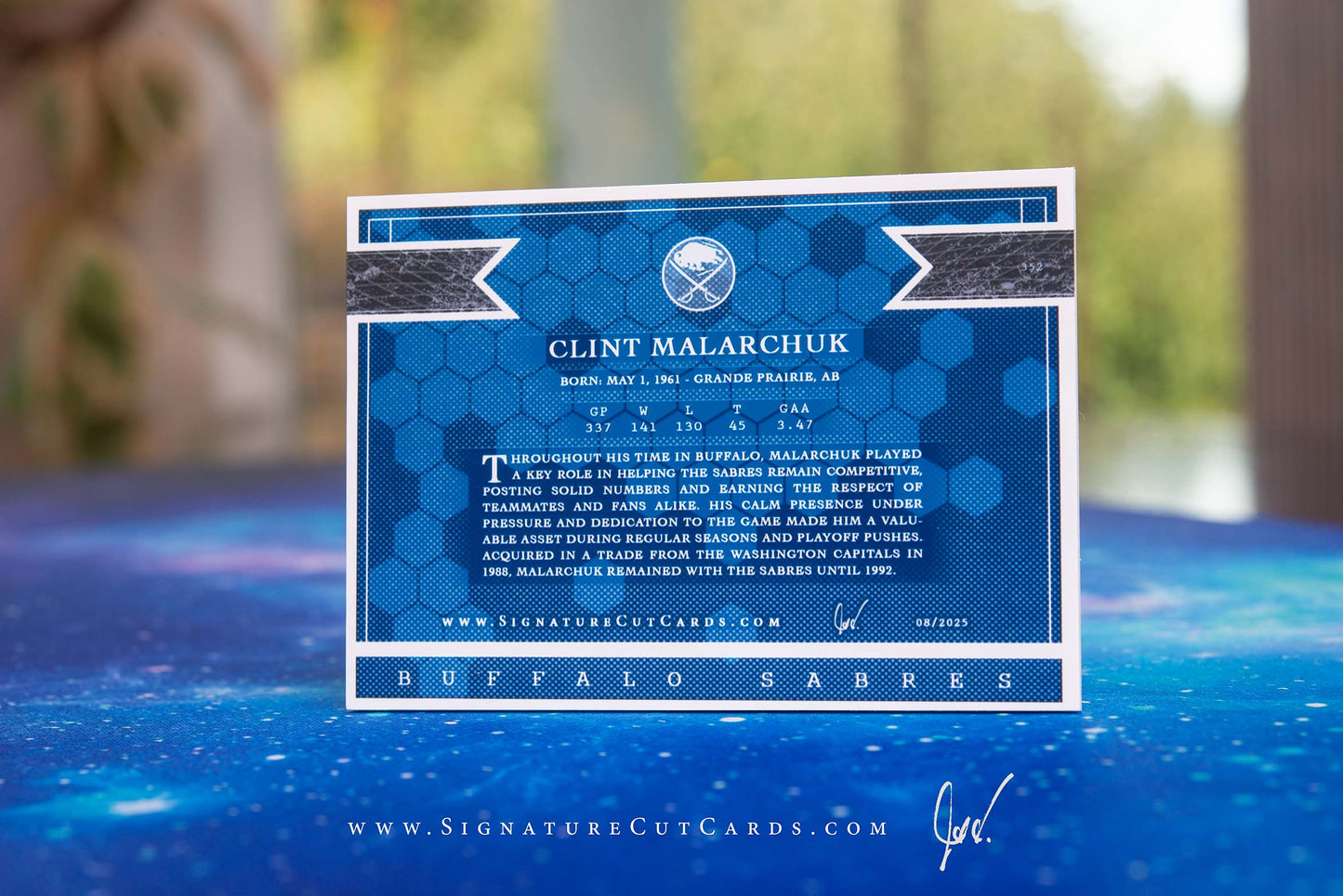 Clint Malarchuk Buffalo Sabres Expansion Era Signature Cut Card