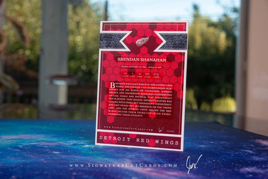 Brendan Shanahan Detroit Red Wings Signature Cut Card Back