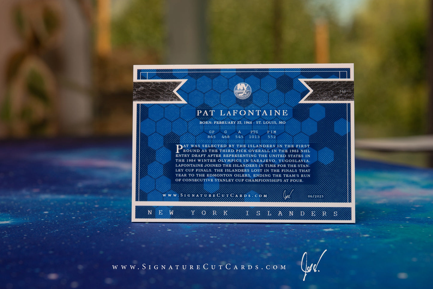 Pat Lafontaine New York Islanders Expansion Era Signature Cut Card