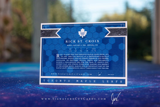 Rick St. Croix Toronto Maple Leafs Signature Cut Card Back