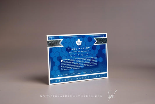 Blake Wesley Toronto Maple Leafs Signature Cut Card Back