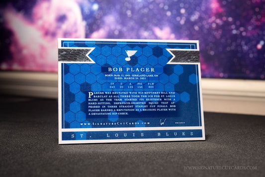 Bob Plager St. Louis Blues Signature Cut Card Back