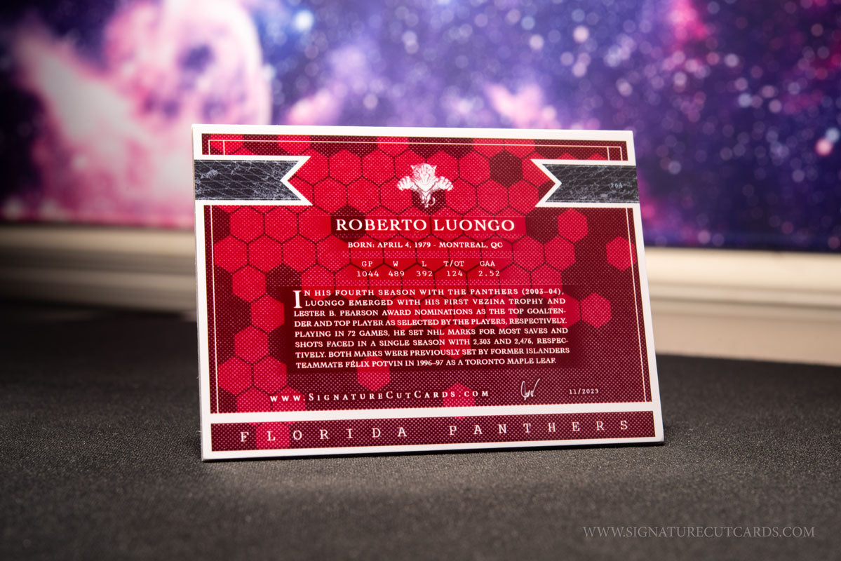 Roberto Luongo Florida Panthers Expansion Era Signature Cut Card