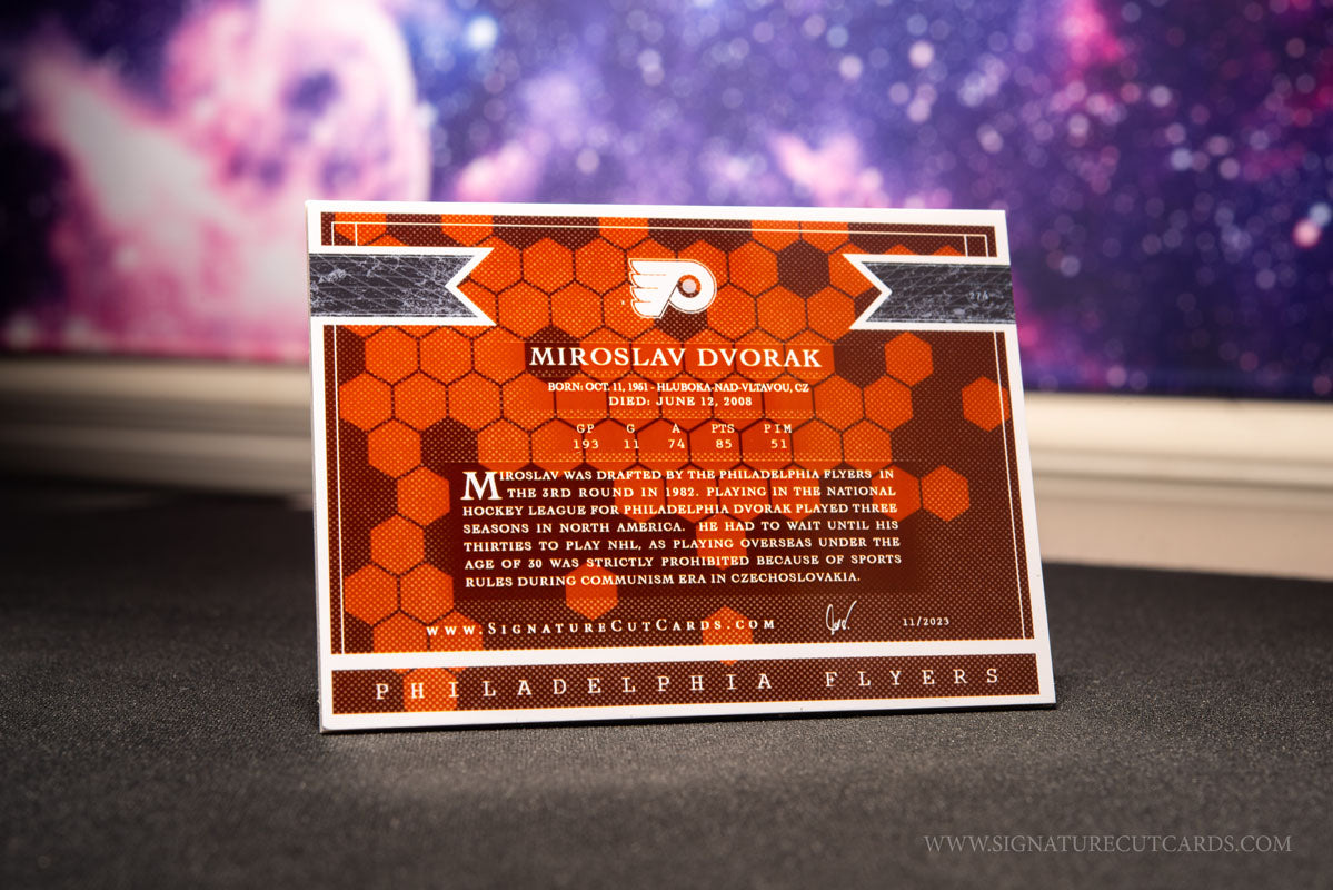 Miroslav Dvorak Philadelphia Flyers Expansion Era Signature Cut Card