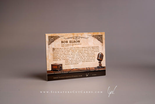 Bob Elson Legendary Chicago Broadcaster Signature Cut Card