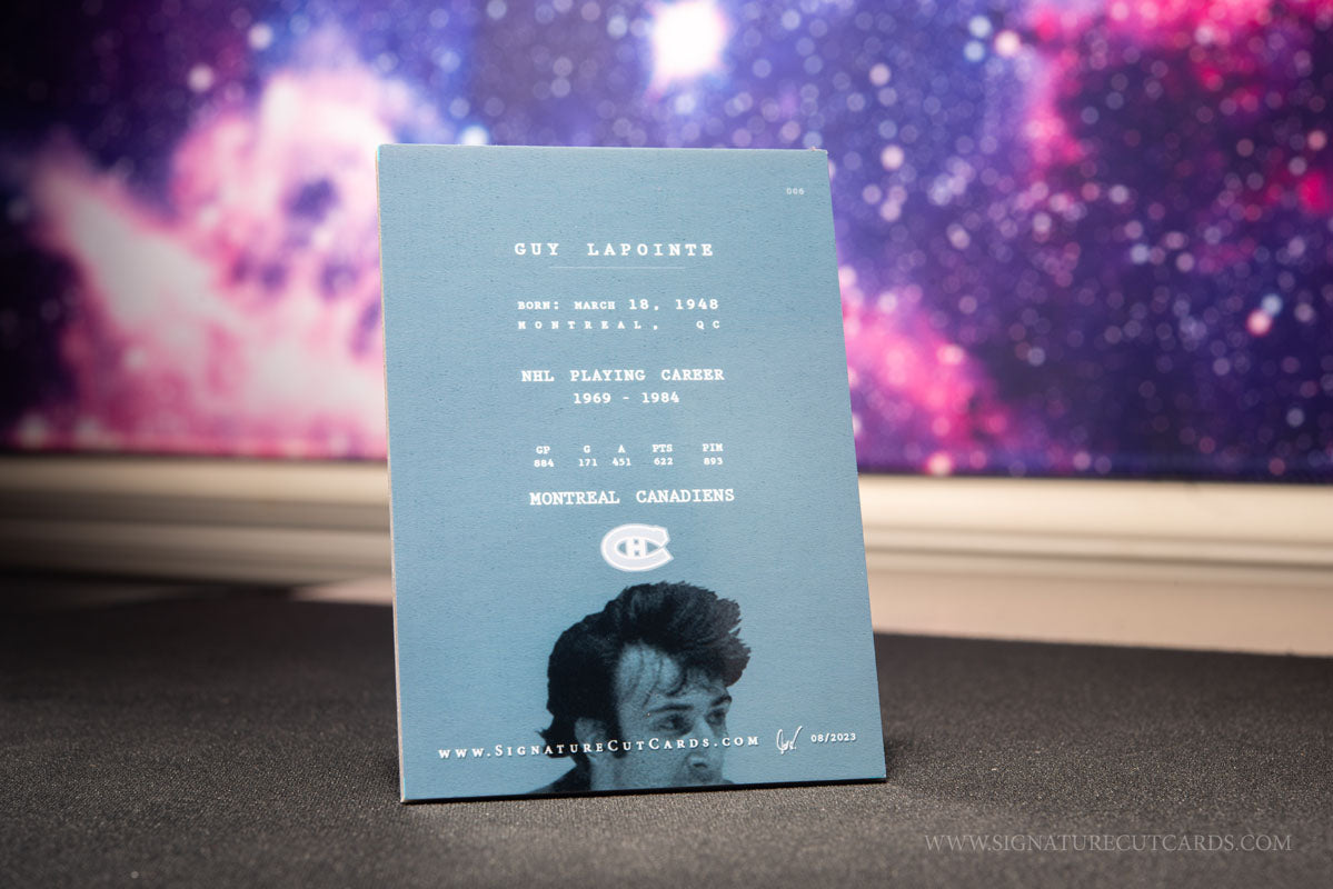 Guy Lapointe Montreal Canadiens Expansion Era Signature Cut Card