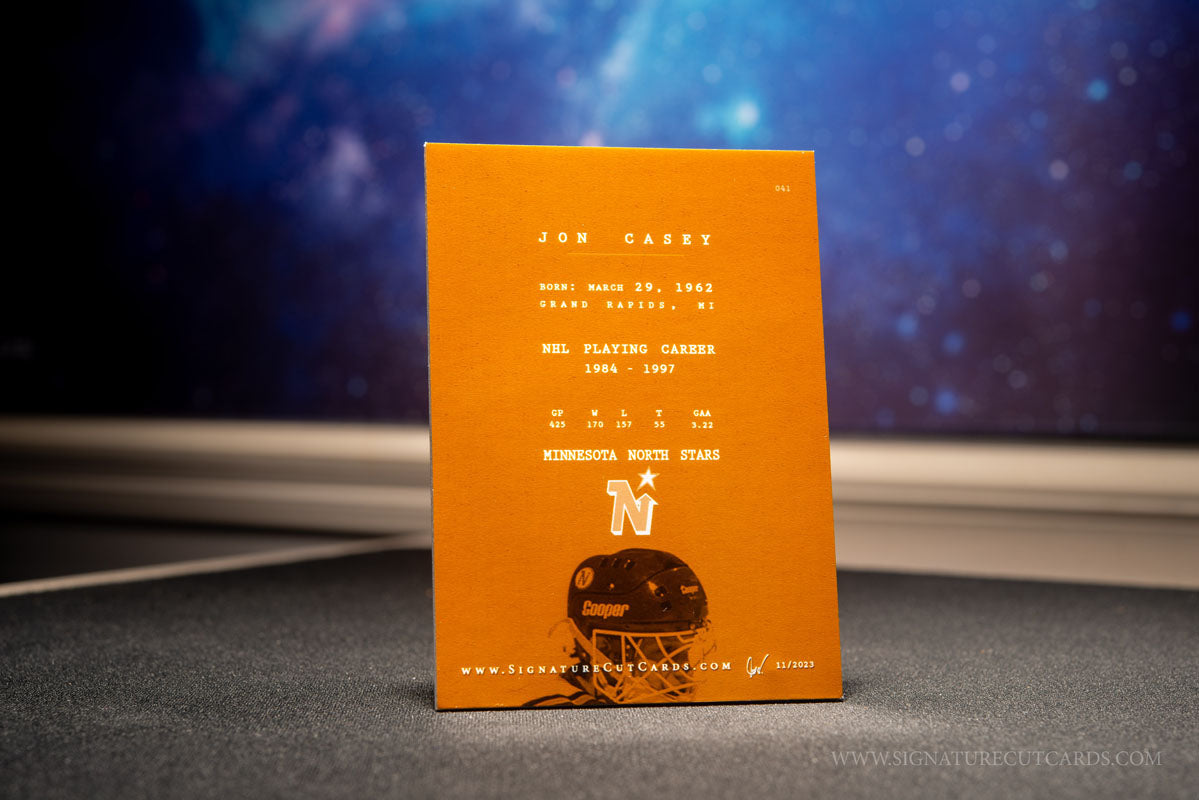 Jon Casey Minnesota North Stars Expansion Era Signature Cut Card