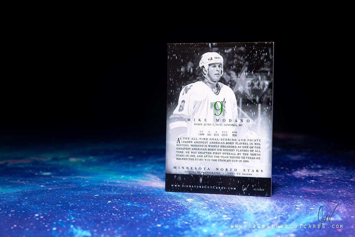 Mike Modano Minnesota North Stars History in Photographs Signature Cut Card