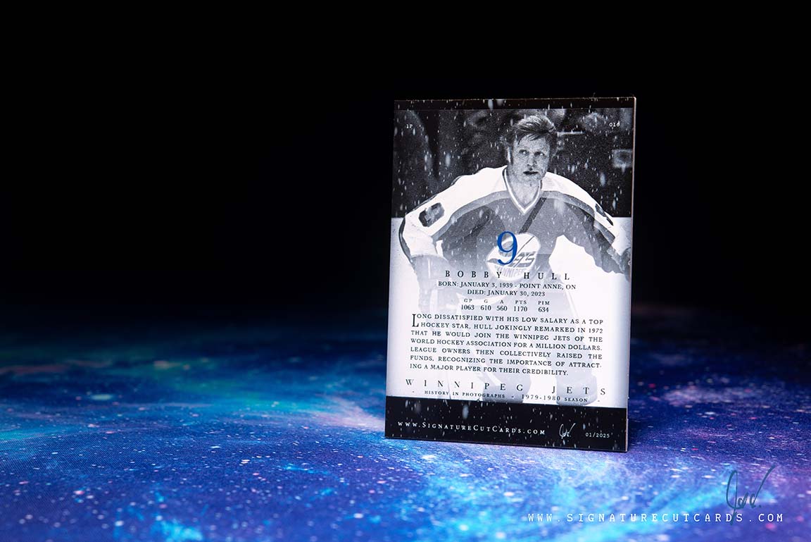 Bobby Hull Winnipeg Jets History in Photographs Signature Cut Card
