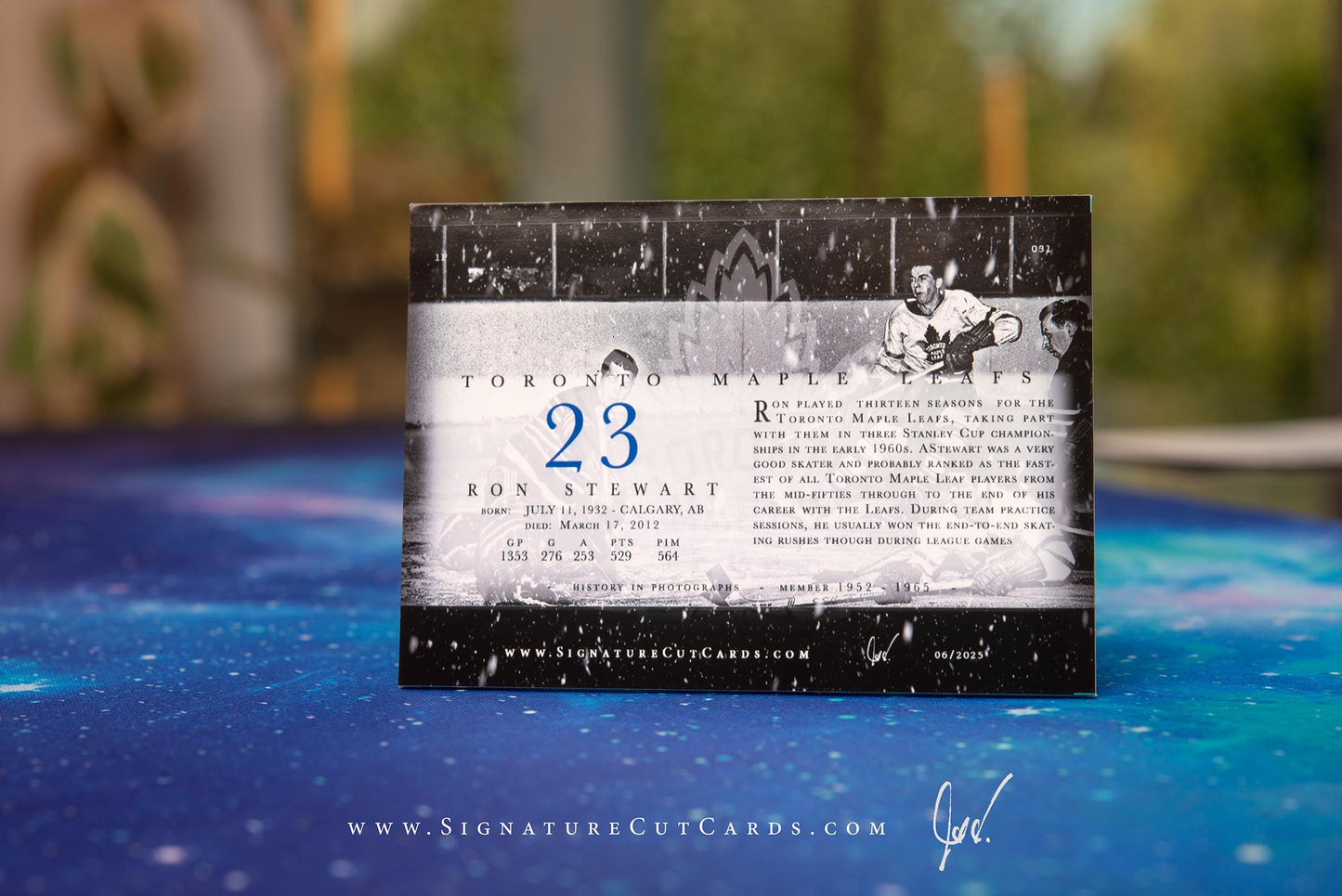 Ron Stewart Toronto Maple Leafs History in Photographs Signature Cut Card