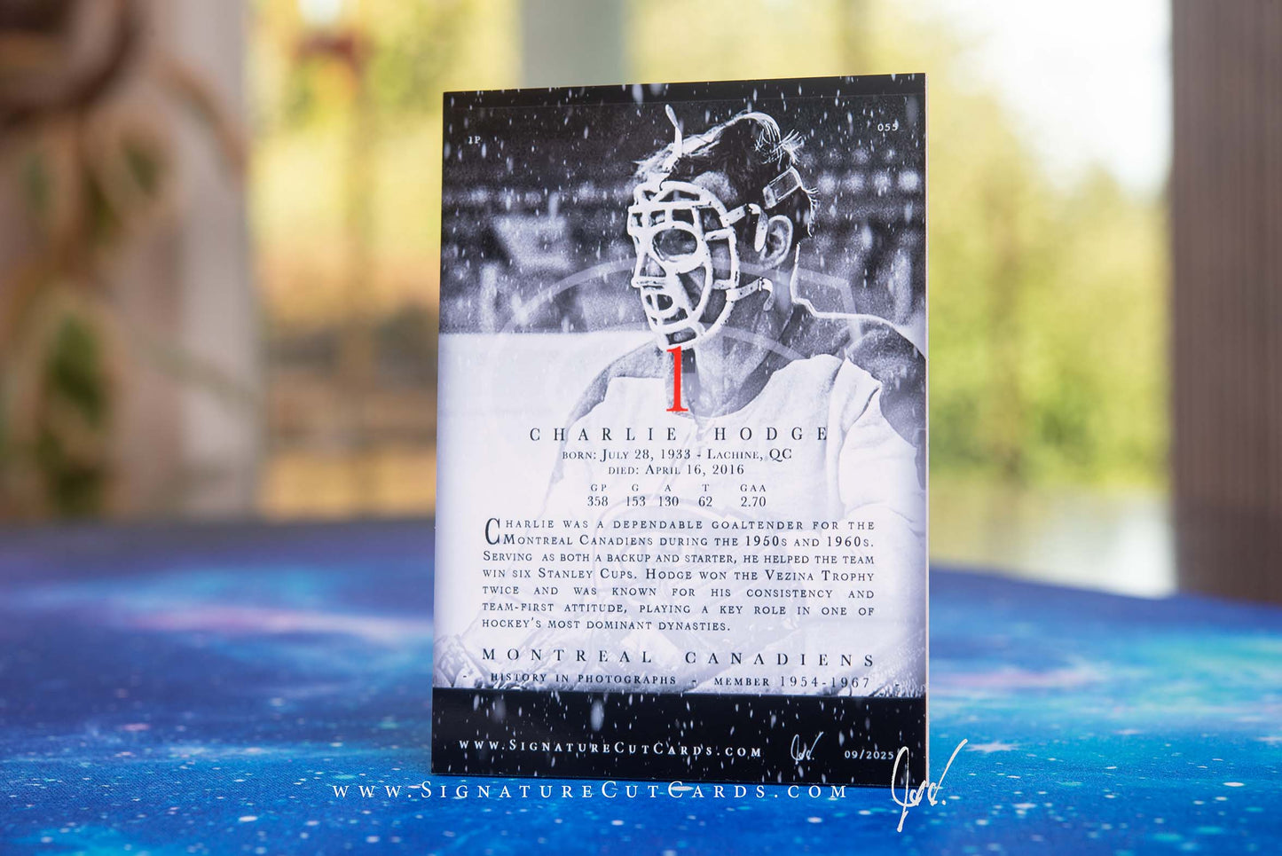 Charlie Hodge Vancouver Canucks History in Photographs Signature Cut Card