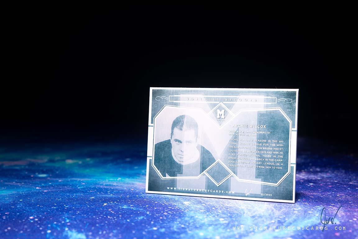 Archie Wilcox Montreal Maroons Pre-Original 6 Signature Cut Card