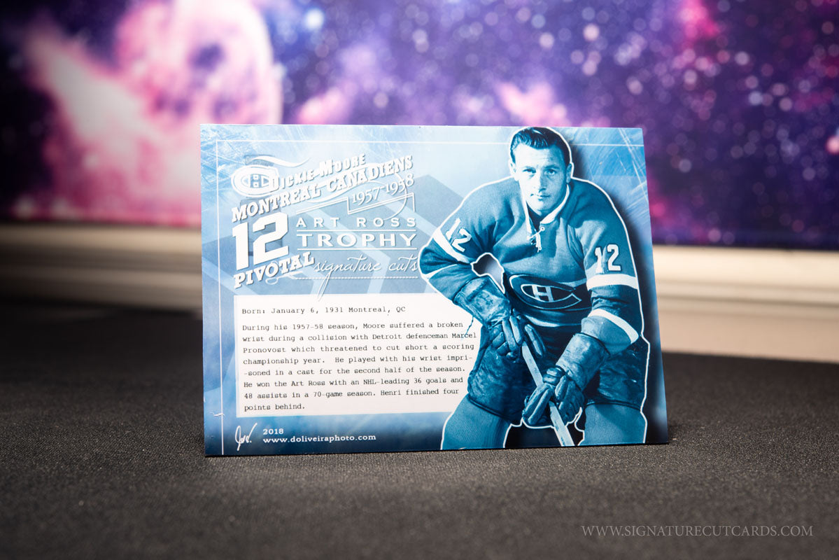Dickie Moore Montreal Canadiens Pivotal Signature Cut Card