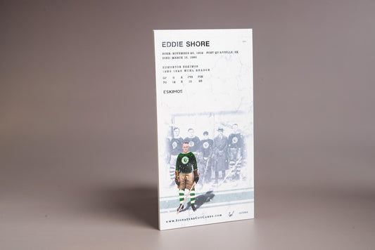 Eddie Shore Edmonton Eskimos Signature Cut Tallboy Card Back