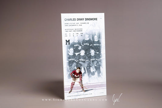 Charles "Dinny" Dinsmore Montreal Maroons Signature Cut Tallboy Card Back