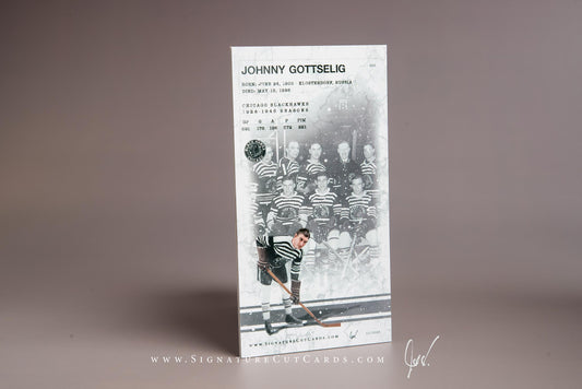 Johnny Gottselig Chicago Blackhawks Signature Cut Tallboy Card Back