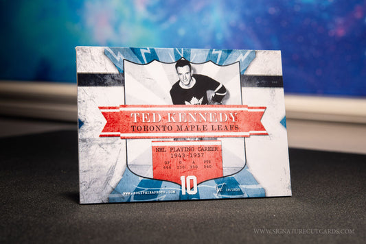 Ted Kennedy Toronto Maple Leafs Signature Cut Card Back