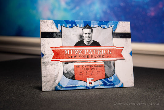 Muzz Patrick New York Rangers Signature Cut Card Back