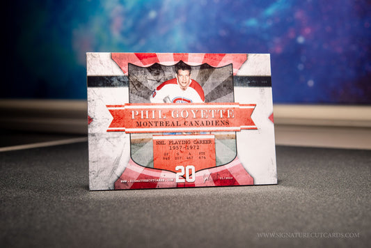 Phil Goyette Montreal Canadiens Signature Cut Card Back