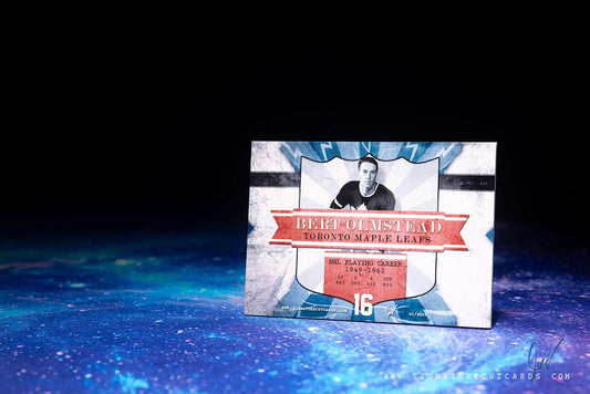 Bert Olmstead Toronto Maple Leafs Signature Cut Card Back