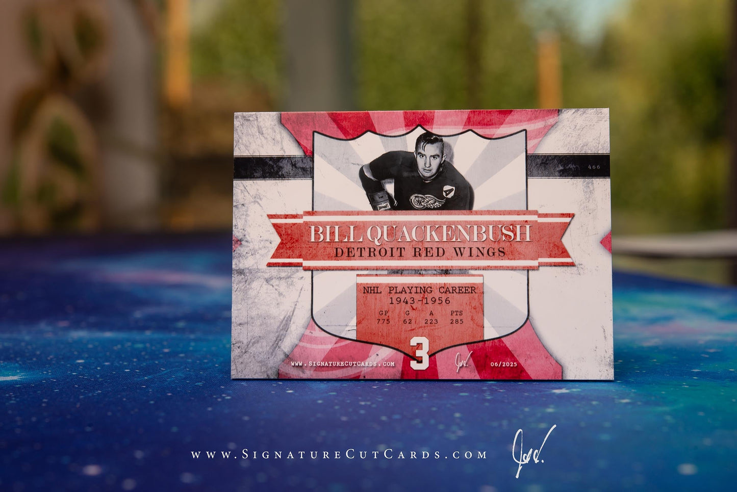 Bill Quackenbush Detroit Red Wings Vintage Signature Cut Card