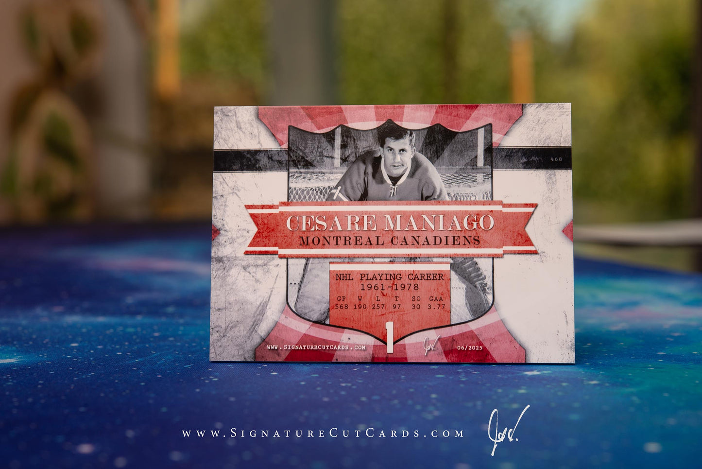 Cesare Maniago Montreal Canadiens Vintage Signature Cut Card