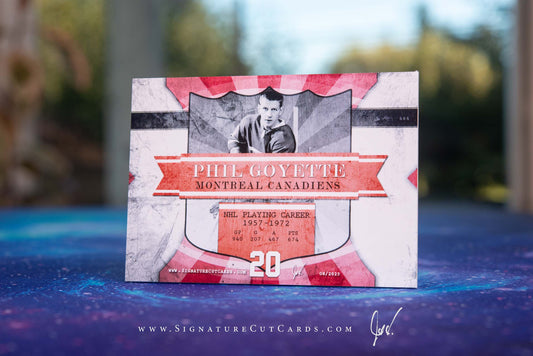 Phil Goyette Montreal Canadiens Signature Cut Card Back
