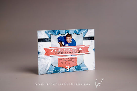 Wally Stanowski Toronto Maple Leafs Signature Cut Card Back