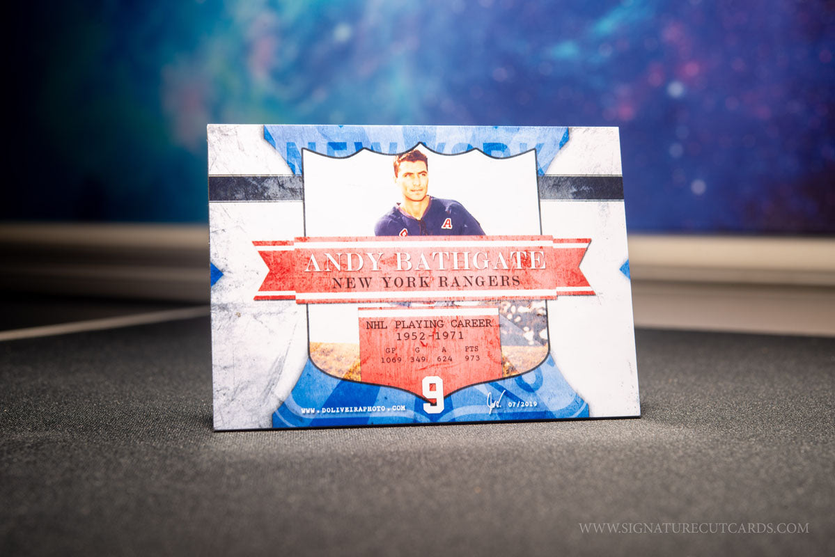 Andy Bathgate New York Rangers Vintage Signature Cut Card