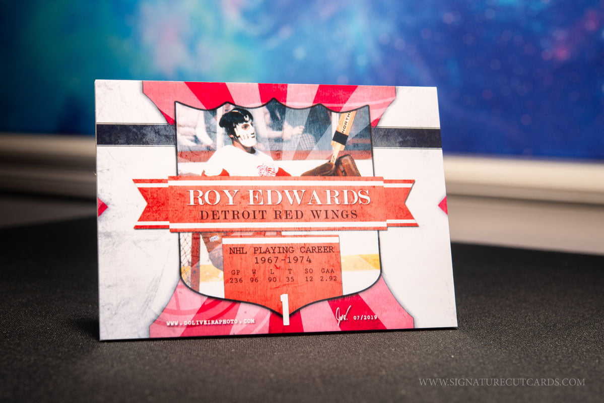 Roy Edwards Detroit Red Wings Vintage Signature Cut Card